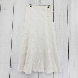 Insight Plus Size 14 FLAW Lagenlook Linen Blend Raw Hem A-line Maxi Skirt